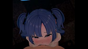 早瀬優香 フェラチオ ブルーアーカイブ ヘンタイ MMD 3D 青髪 (予告編)