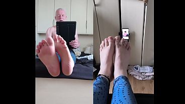Barefoot on the bed