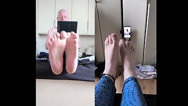 Barefoot on the bed