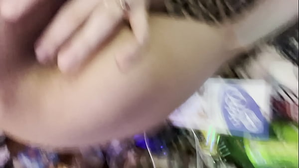 fingering and spreading tight asshole close up