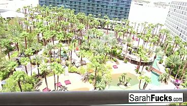 Car Jacker Sarah Jessie follows the guy to the Hotel room to fuck him!