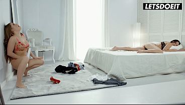 Blonde Grinds a Vibrator on Her Wet Pussy Until Her Girlfriend Takes Over