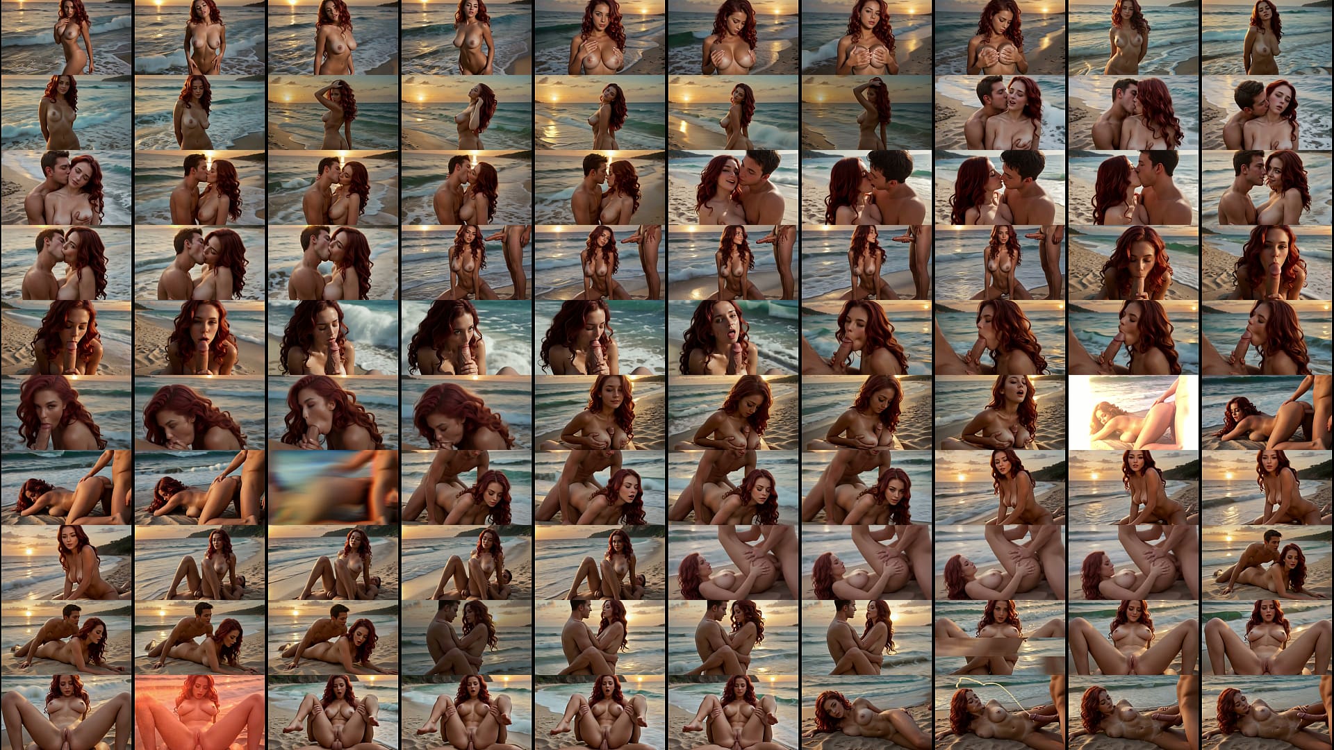 Redhead having sex with boyfriend on the beach - AI generated 预览图