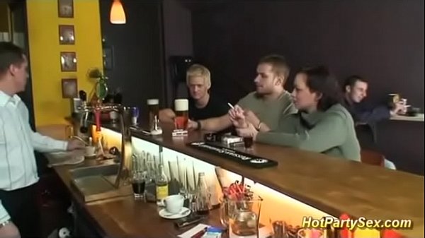 Blonde teen enjoys a massive group facial