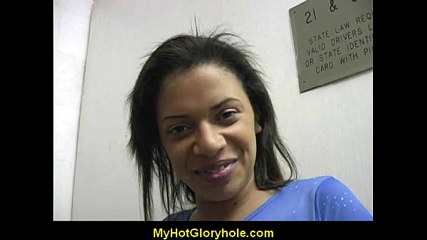 Hot girl sucking big white cock through a glory...