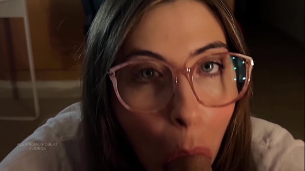 Cumshot and sex with girl in glasses