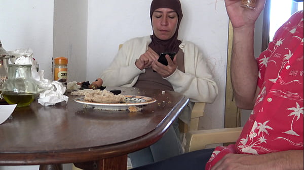 hairy turkish stepmother drinks her stepson cum during breakfast