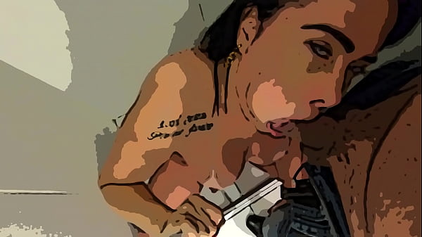 Soraya Carioca in the bathroom in a cartoon