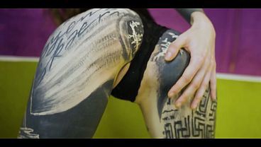 Heavily Tattooed Girl Crams Toys Into Her Hungry Pussy