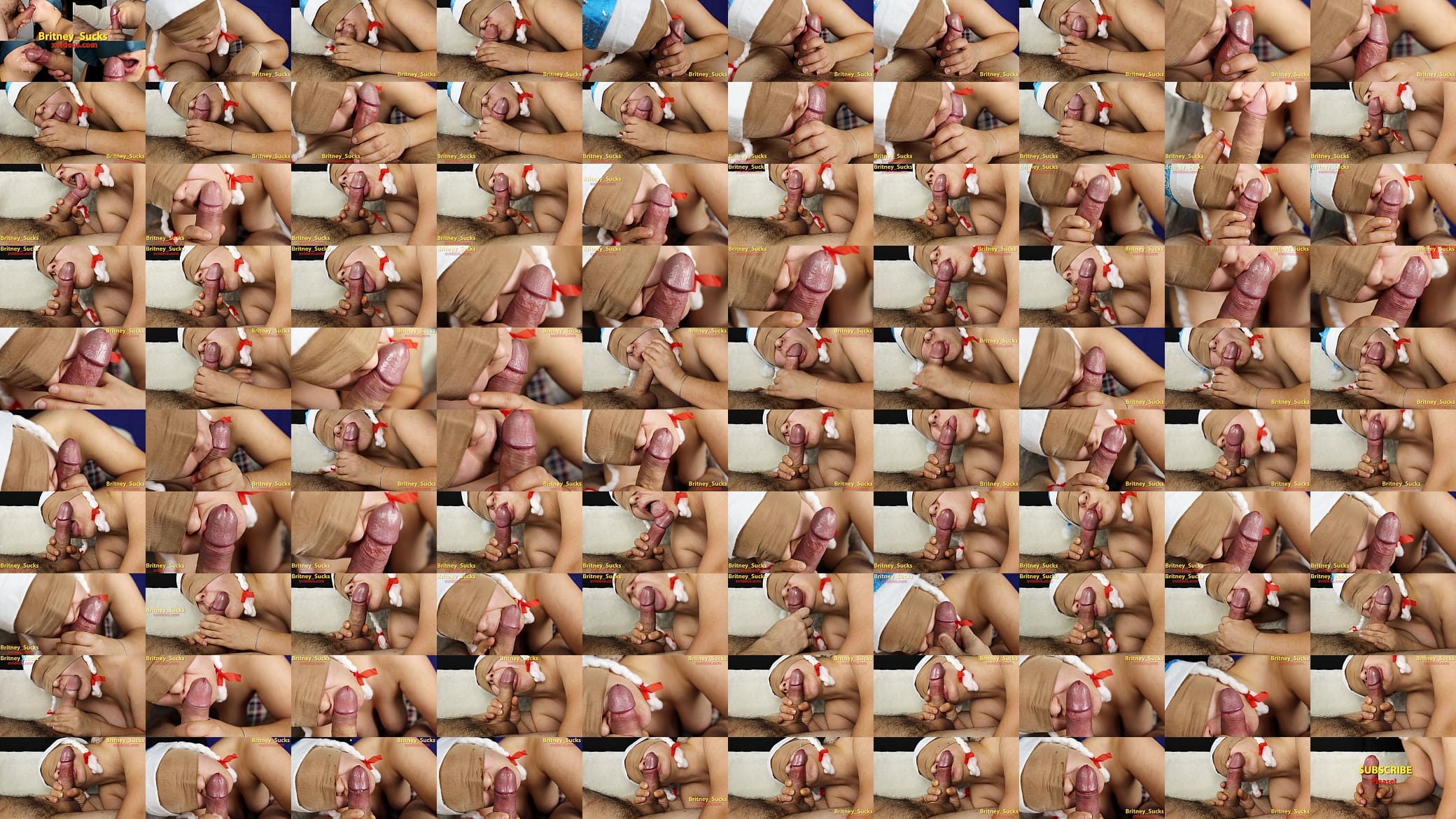 147 - NO Blowjob - Multiple Shots of Cum from Licking Frenulum of Young Whore / Britney Sucks in New Year 预览图