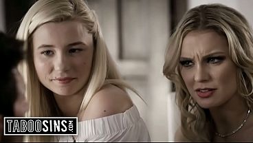 Blonde Stepmom and Daughter Have a Kinky Interview With New Stepdad - Kenzie Taylor, Carolina Sweets
