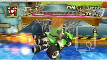 Big Breasted Minecraft Alex in Mario Kart