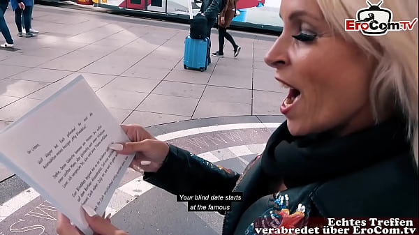 German skinny blonde milf picked up on the street and fucked on the first date