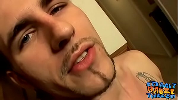 Straight thug with tattooes cums while jerking ...