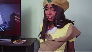 The girl scout from troop 69 shows me her skills and I give her milk in her biscuits