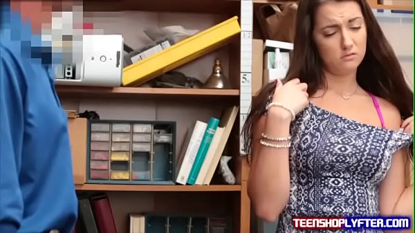 Petite teen thief moan and moan over secuity gu...