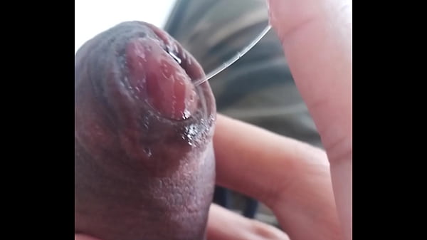 Leaking precum, jacking off my uncircumcised co...