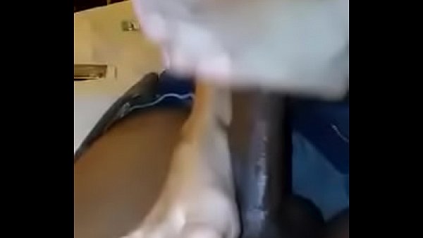 black footjob showing soles