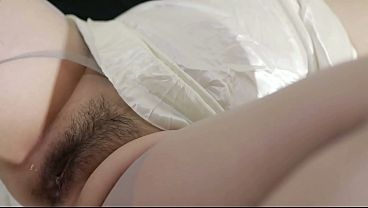 ASIAN GIRL WEARING STOCKING , MASSAGE AND OILING HAIRY PUSSY