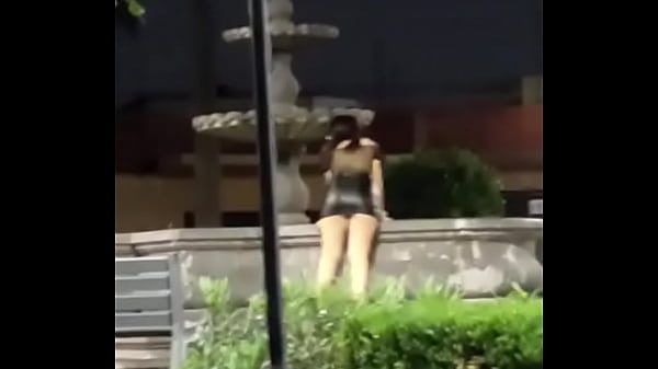 Walking naked in the city, Giving away used thongs filled with my fluid !!