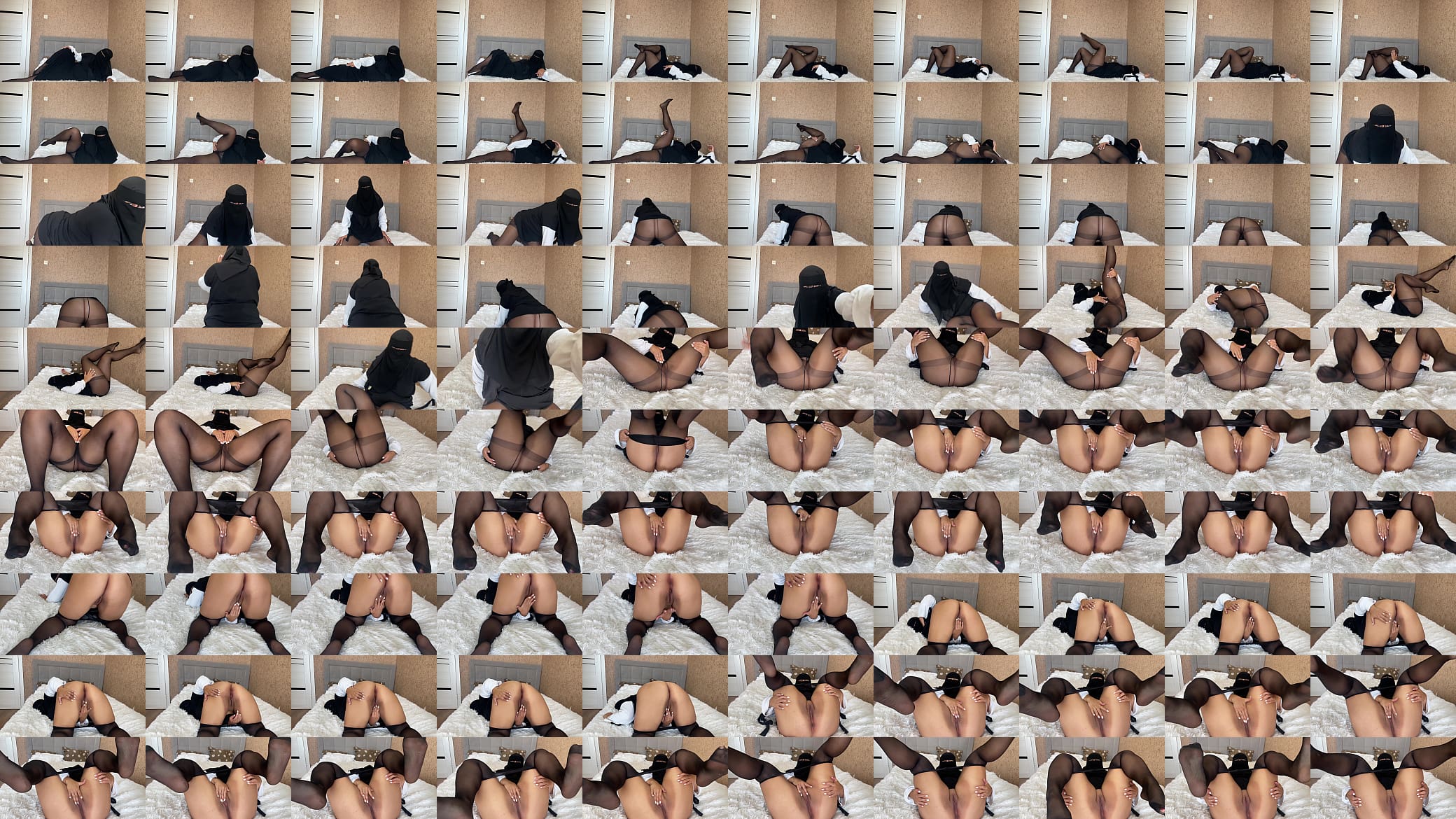 Arab MILF in sheer pantyhose masturbates pussy 预览图