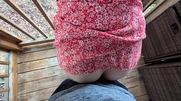 redhead slut grinds on cock outdoors