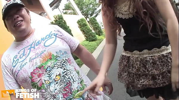 Sexy Japanese girl squirts and blows a guy with big dick in the gondola