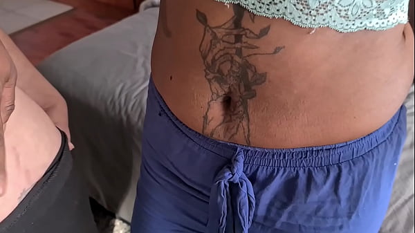 Comparing my dark navel with a skinny white MILF'S outie navel | mixed race | extreme close up