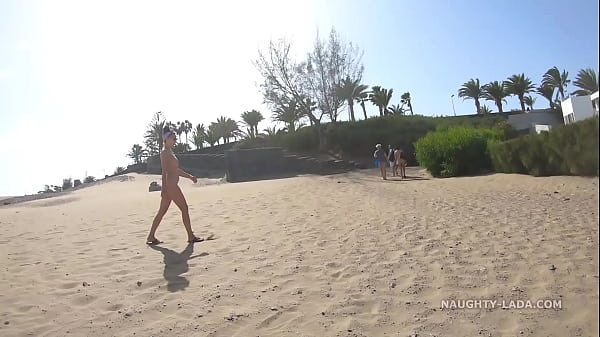 Left the beach naked... (Public nudity)