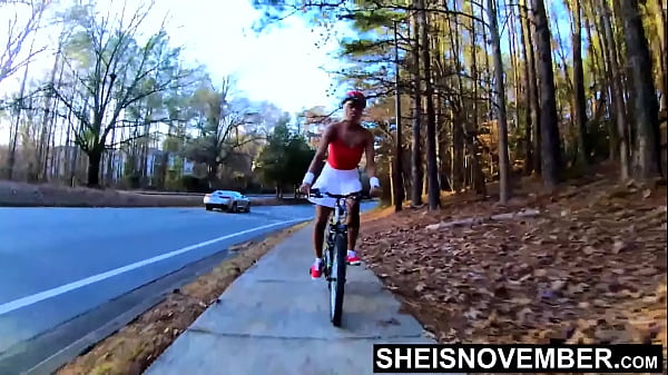 HD My Back Broke By Rough Prone Hardcore Fucking After Riding My Bike Outdoors, With A Very Wet Pussy, Cute Young Ebony Babe Sheisnovember Panties Down Upskirt With Big Cock POV Fuck, Inside Her Hot Vagina, Poking Big Ass Out By Msnovember