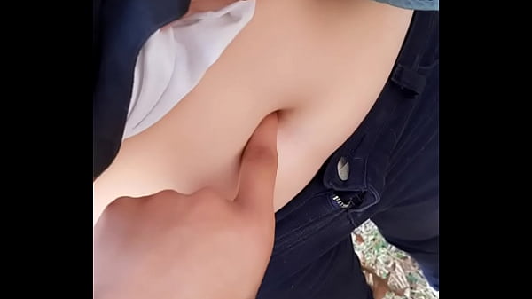 Playing with her belly button in the Park part 2