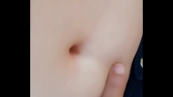 Playing with her belly button in the Park part 2