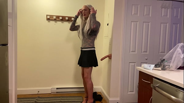 Download Video - Hot Crossdresser Dildo Fucked in Kitchen