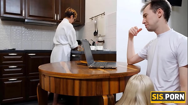 SISPORN. After dinner guy convinces stepsister to have sex in the bedroom