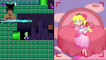 Luigi's Hidden camera - Watching Princess Peach finger her pussy