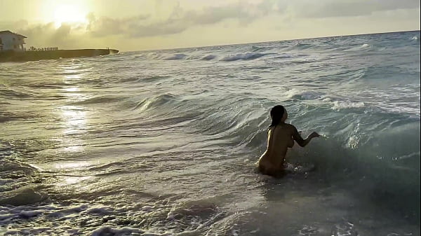 Monika Fox Swims In Atlantic Ocean And Poses Naked On A Public Beach (Free)