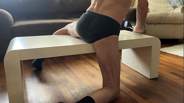 Preview of Agressive Myofascial pressure and release Stretching on Table in Underwear with Percussion Massager