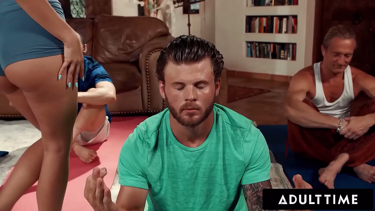 ADULT TIME - Meditation Instructor Lilith Grace Caught During Sneaky Deepthroat Gets GANGBANGED