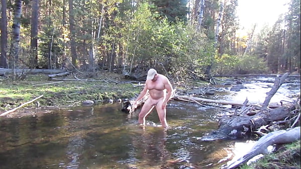 Jerking off in the river.