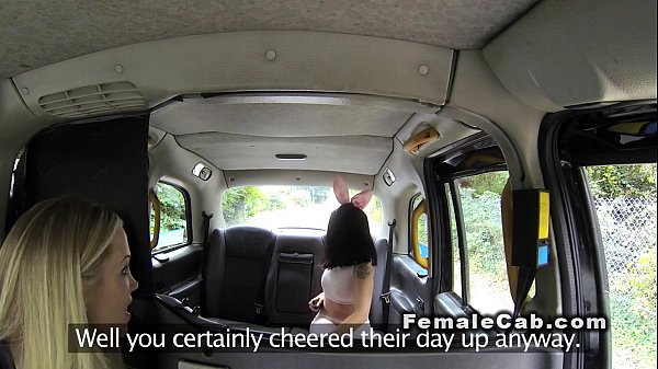Busty lesbian female cab driver pissing outdoor