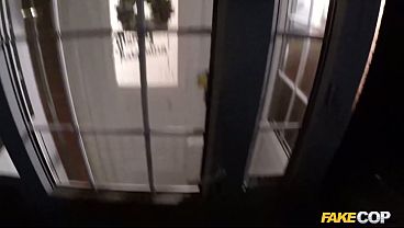 Cop Fucks Cam Girl in front of her Christmas Tree - Fake Cop