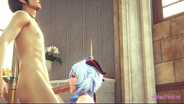 Genshin Impact Hentai - Ganyu sucks and gets fucked in church - Anime Manga Game Japanese Porn
