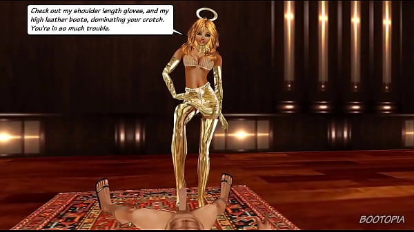 Animated Bootjob Blowjob POV CFNM - Angel in Crotch High Boots