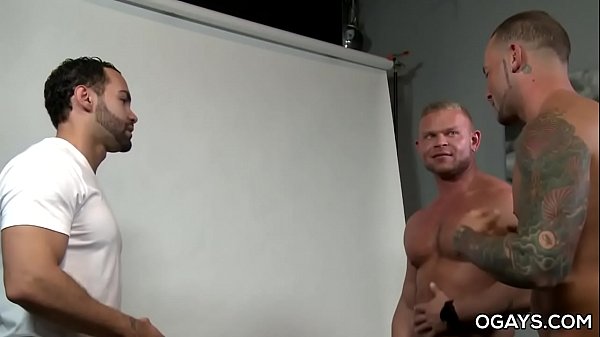 Hot threesome in the photo studio