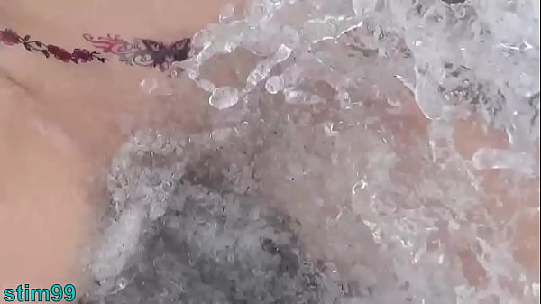Masturbation with Stone in Ass and Pussy on Nudist Beach