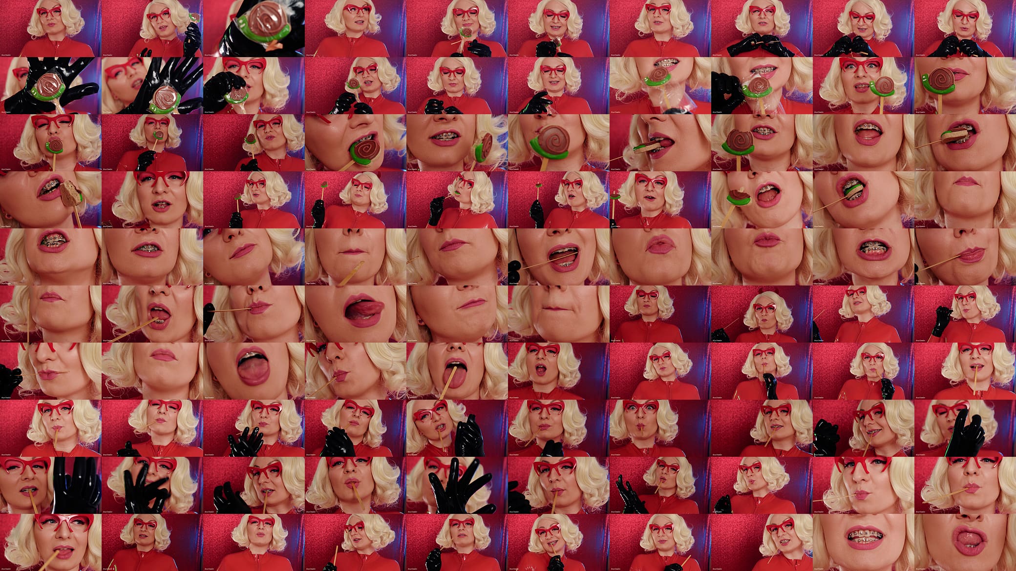 ASMR mukbang latex eating video - in braces 预览图