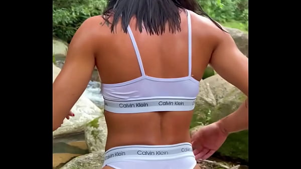 I went camping and took the opportunity to make my husband cum at the waterfall.