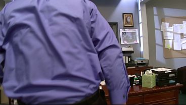 Angelina Ash Gets Cum On Her Ass After Banging Her Coworker Against A Desk