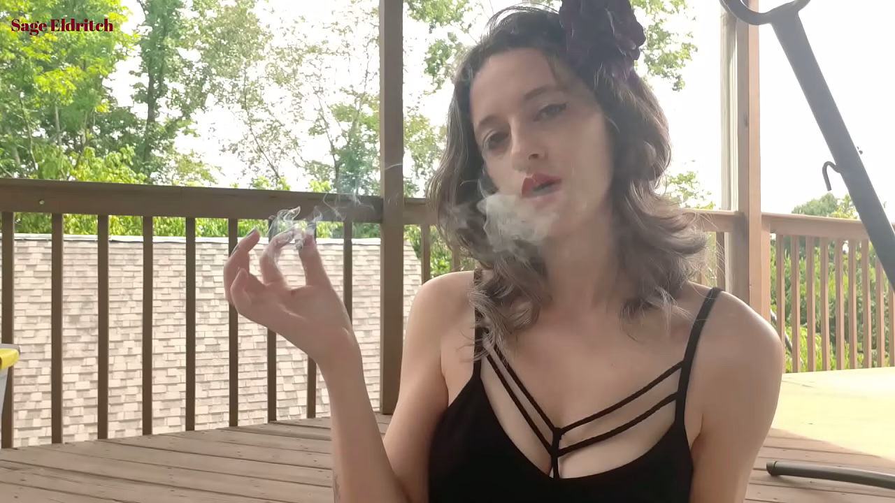 Sage Eldritch Cigarette Smoking in Red Lipstick