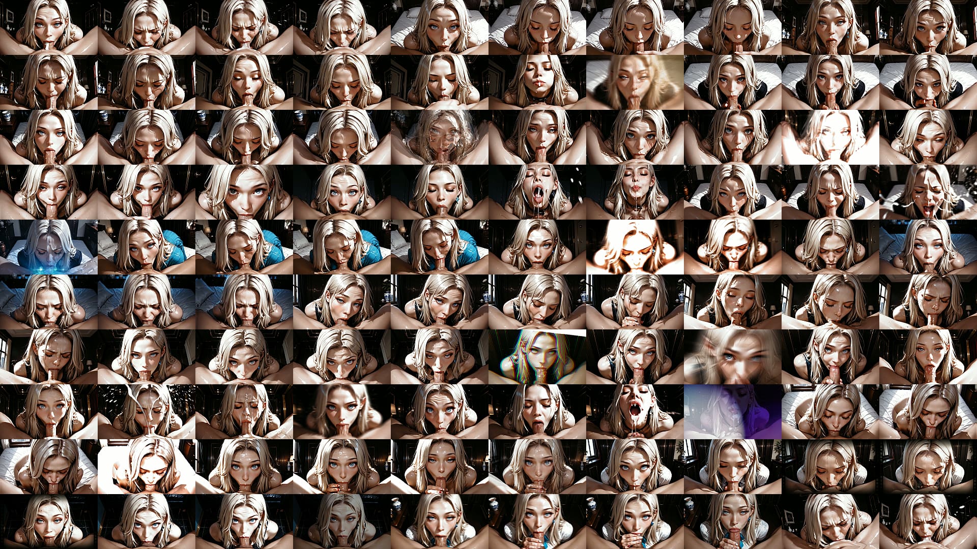 beautiful blonde woman sucks very hard cocks and looks at you with her big blue eyes - AI generated content 预览图